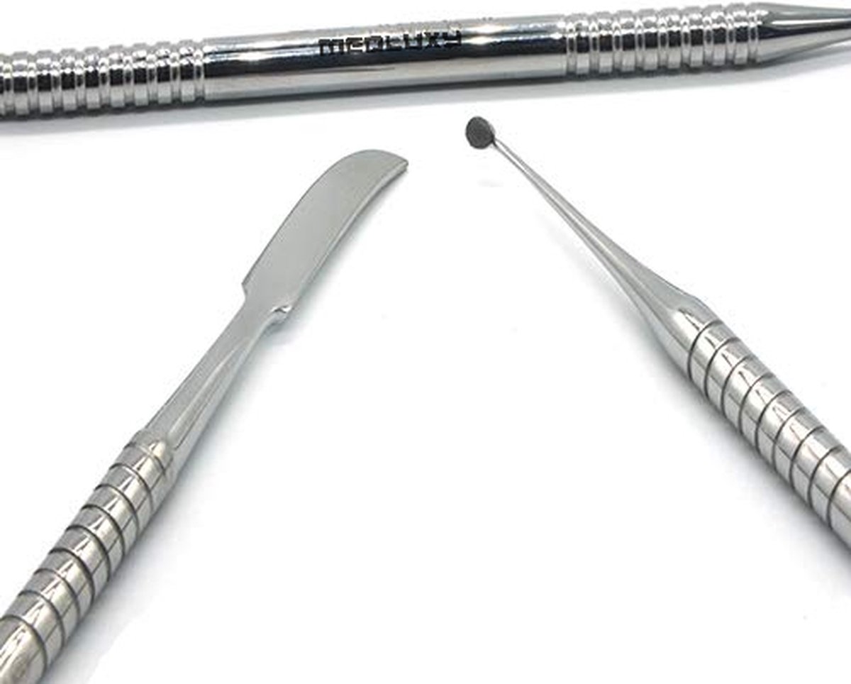  ® Pro - Modelleer Boetseer Sculptuur Gereedschap - RVS - totale lengte 16 cm [tool voor bewerken van klei, taart, fondant, was]